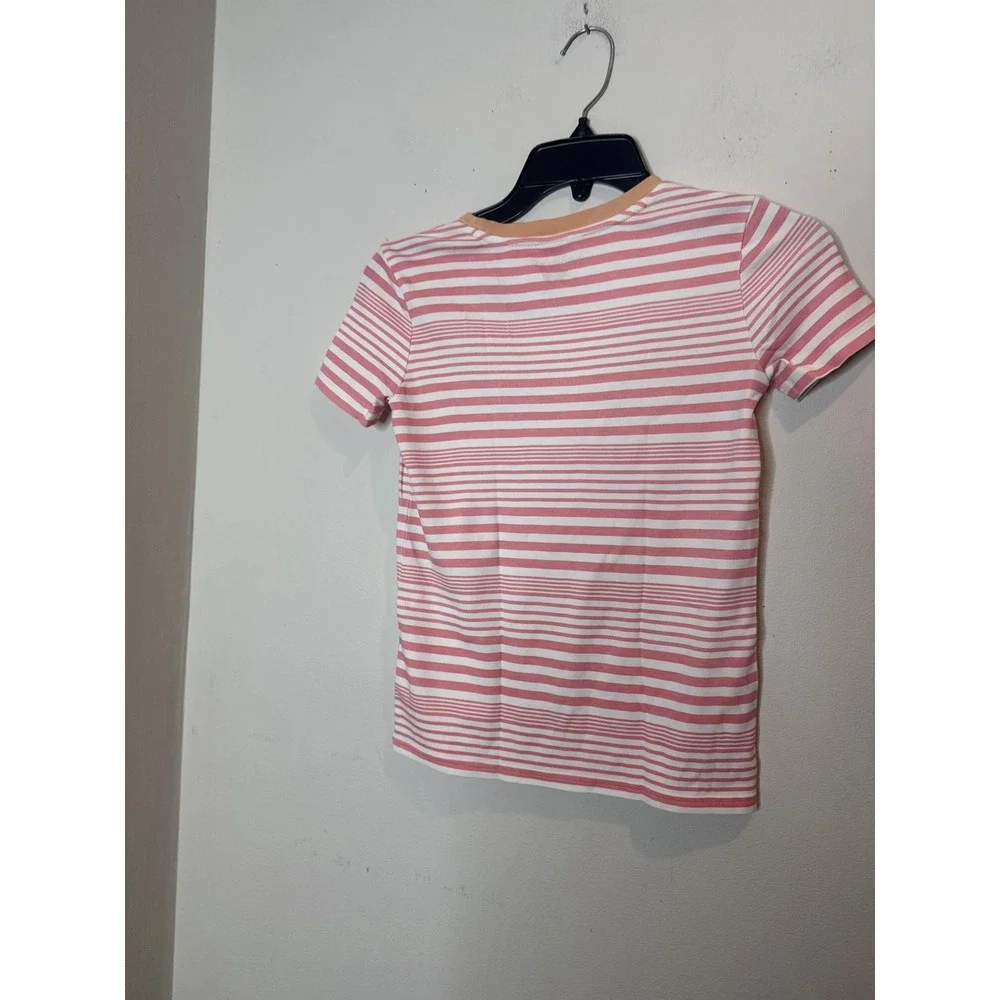 Vineyard Vines Pajama Top Girls 12 Pink Stripe Short Sleeve Jersey Cotton Pima